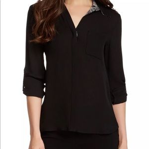 DVF black blouse